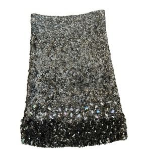 AllSaints Restriain Silver Gray Beaded & Hand Embellished Skirt sz 2